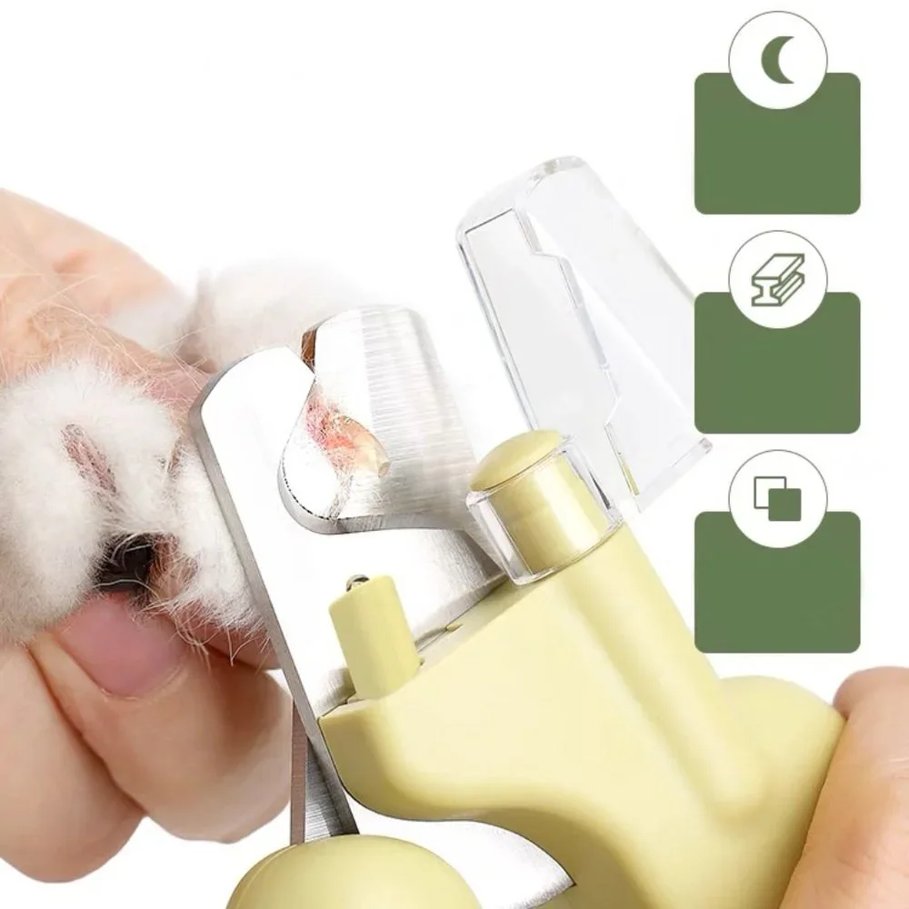 Ergonomic Pet Nail Clipper with LED Light and Safety Guard
